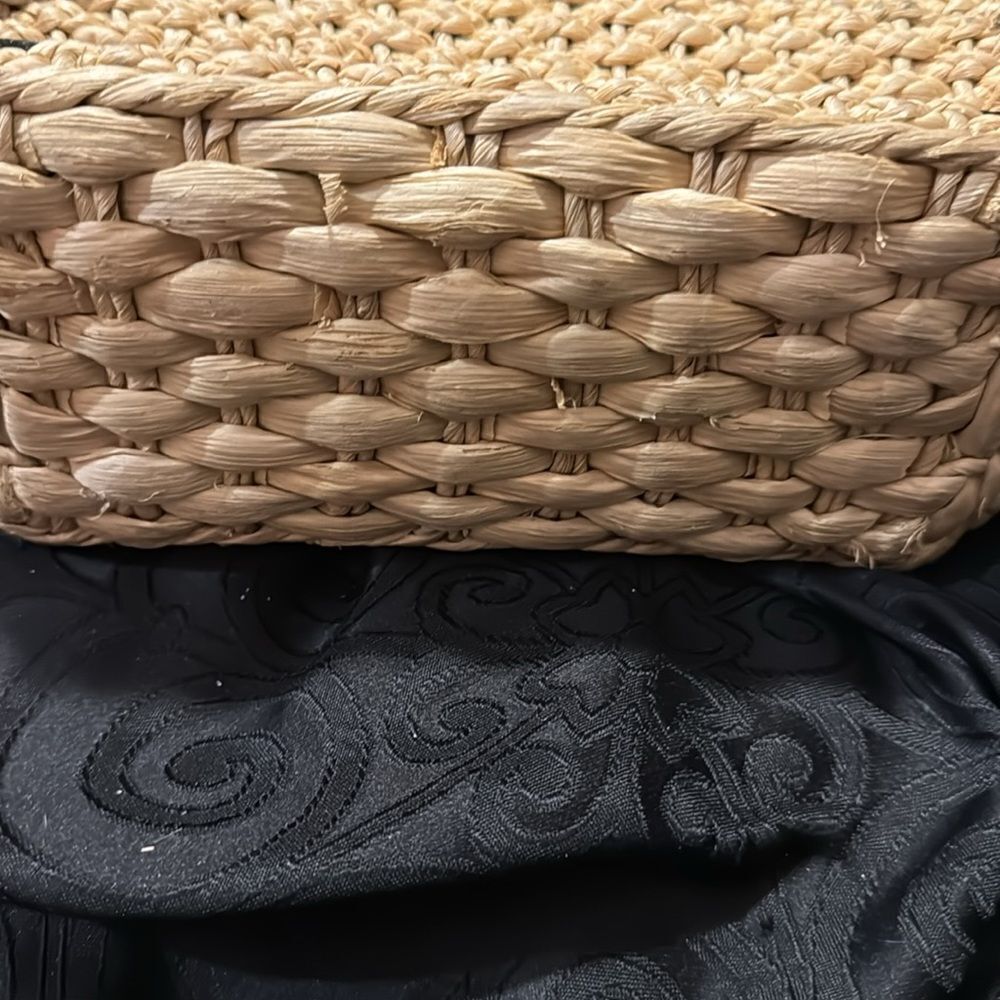 Brighton chocolate leather Woven Straw Shoulder Zip bag - Picture 13 of 14